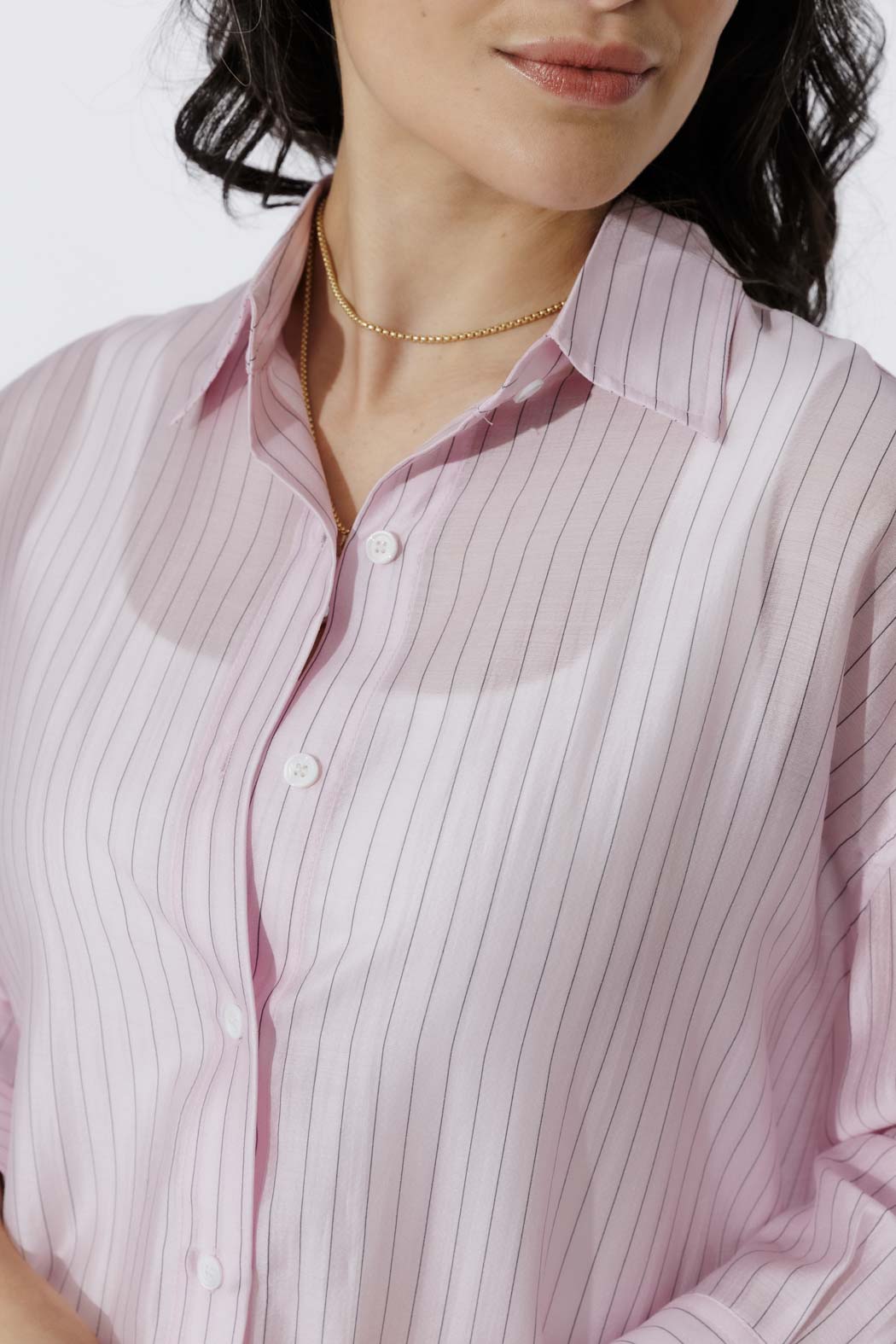 Pale Pink Lyocell Oversized Shirt
