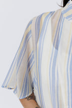 Yellow/Blue Lyocell Fluted Blogger Shirt