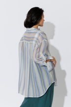 Yellow/Blue Lyocell Oversized Shirt