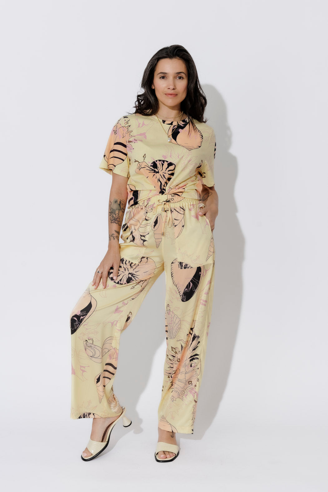 Yellow Shells Drawstring Pant