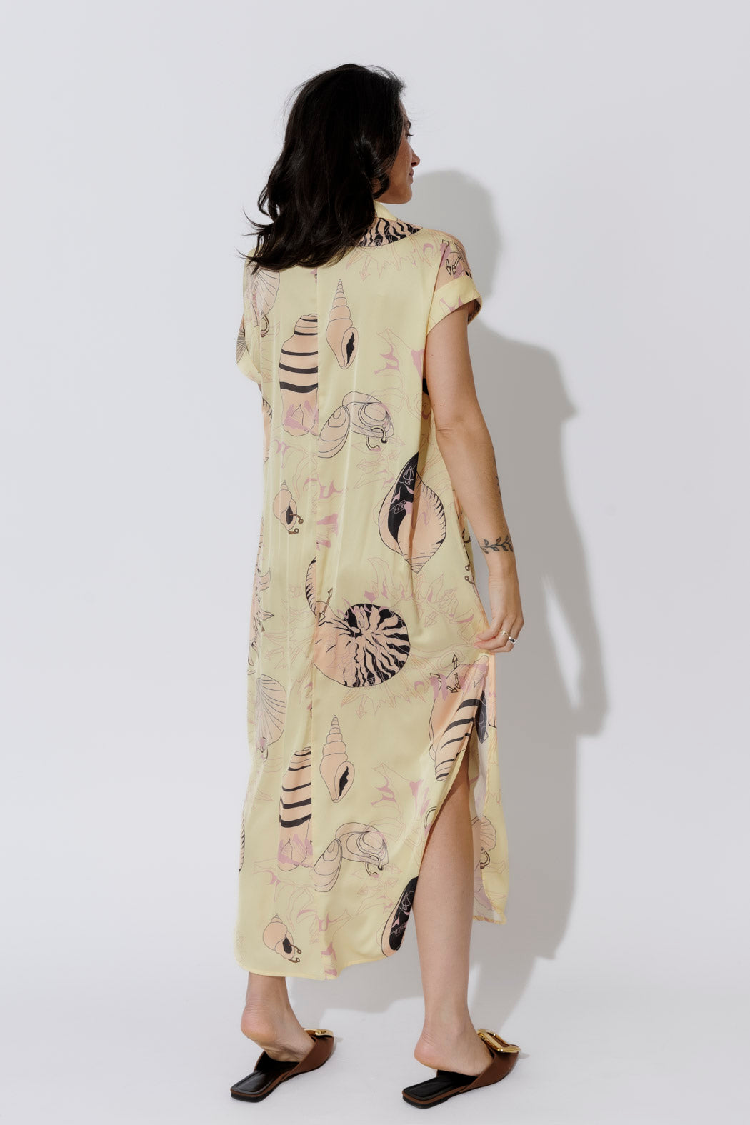 Yellow Shells Shirt Dress