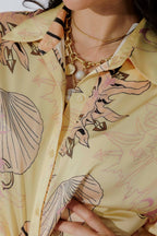 Yellow Shells Shirt Dress