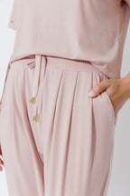 Pink Tencel Tie Pant
