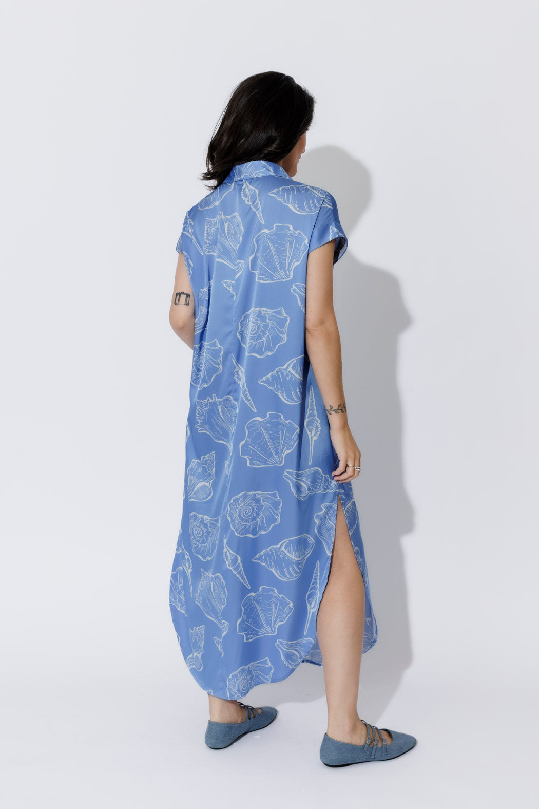 Blue Shells Shirt Dress