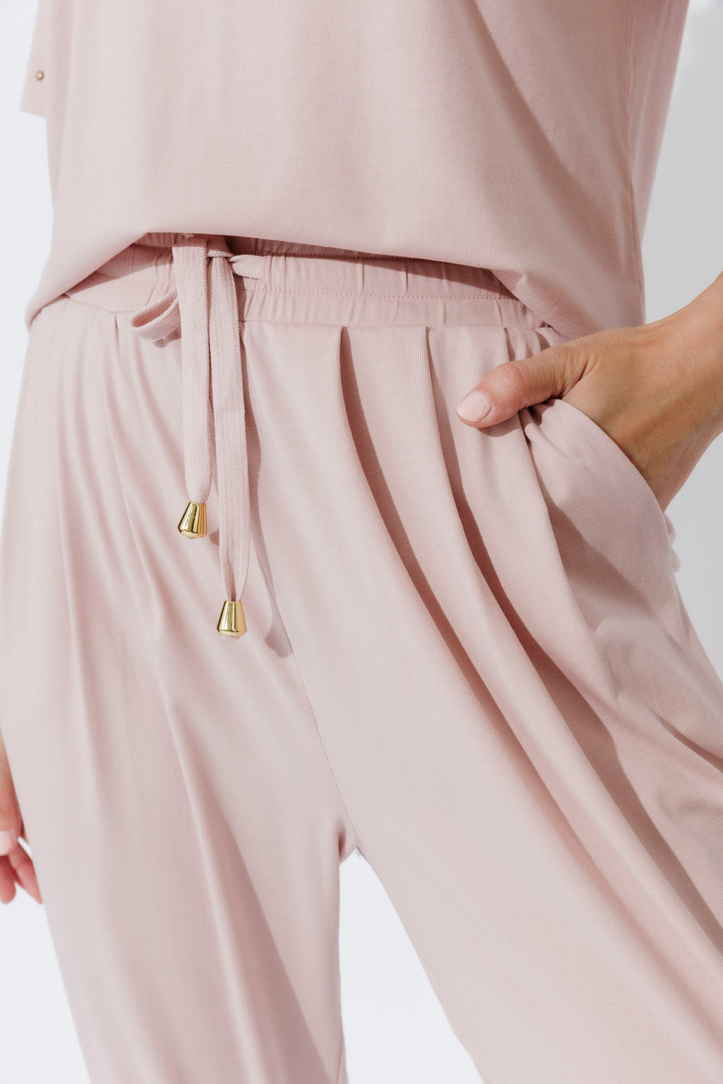 Pink Tencel Tie Pant
