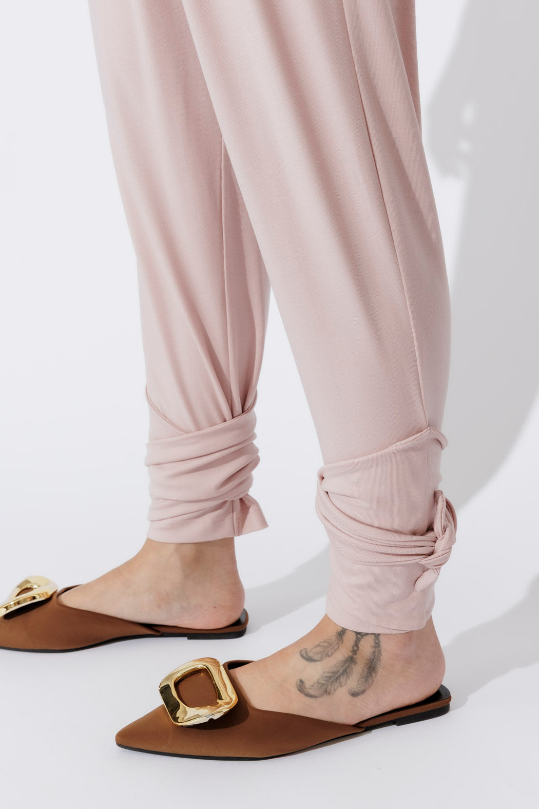 Pink Tencel Tie Pant