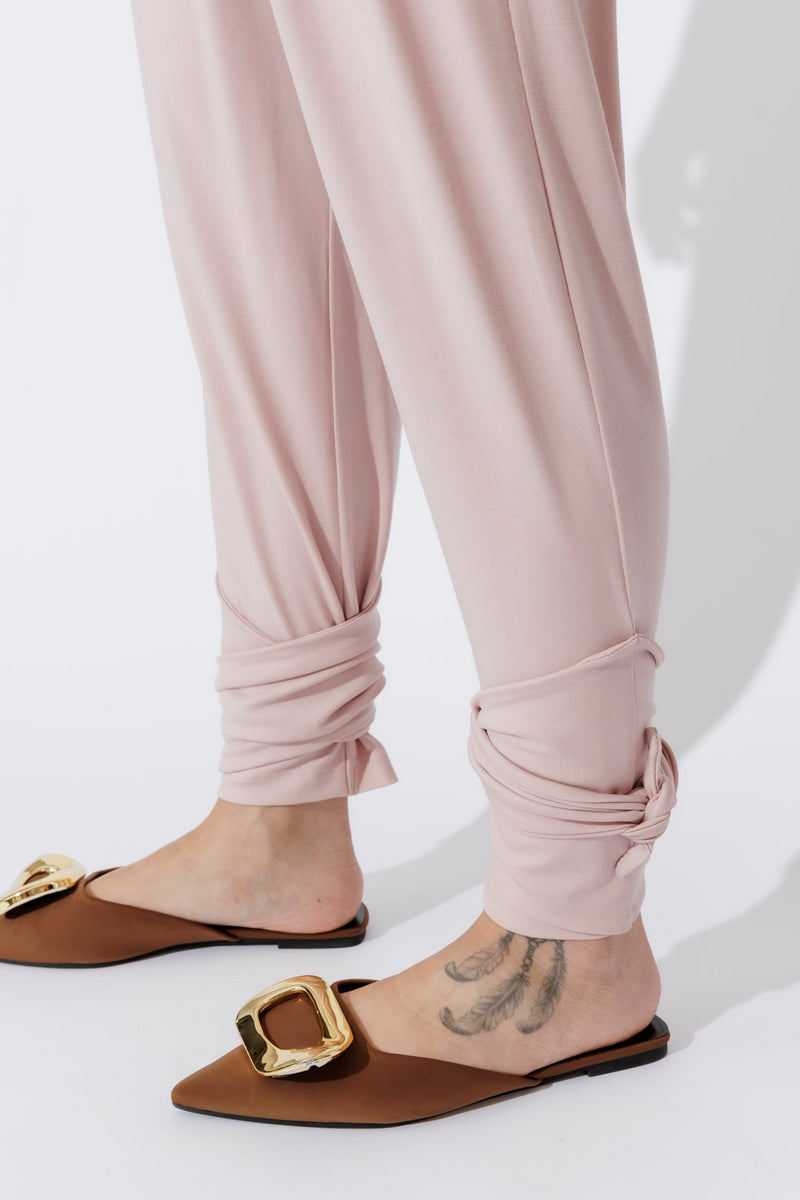 Pink Tencel Tie Pant