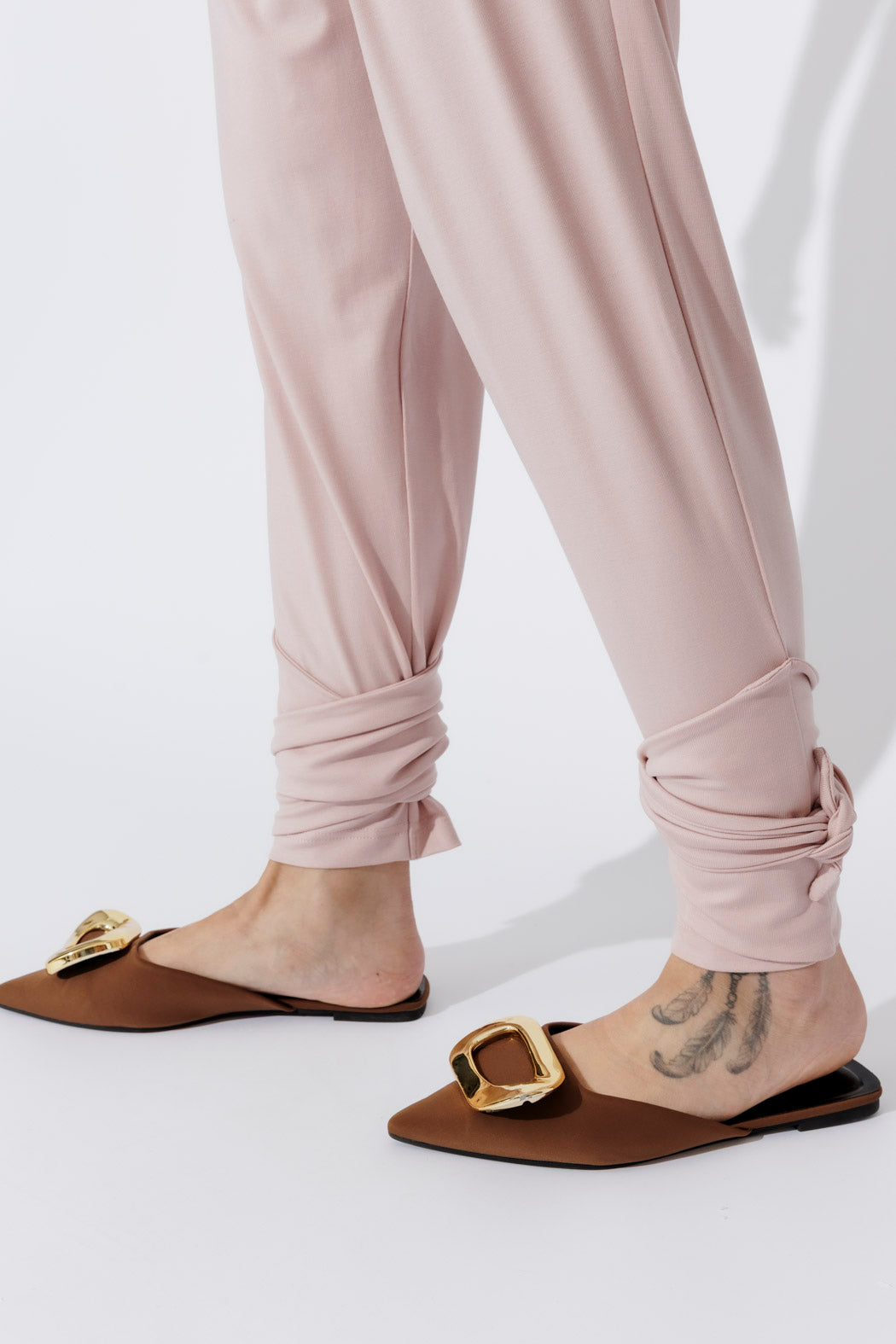 Pink Tencel Tie Pant