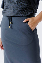 Navy Cotton Nautical Skirt