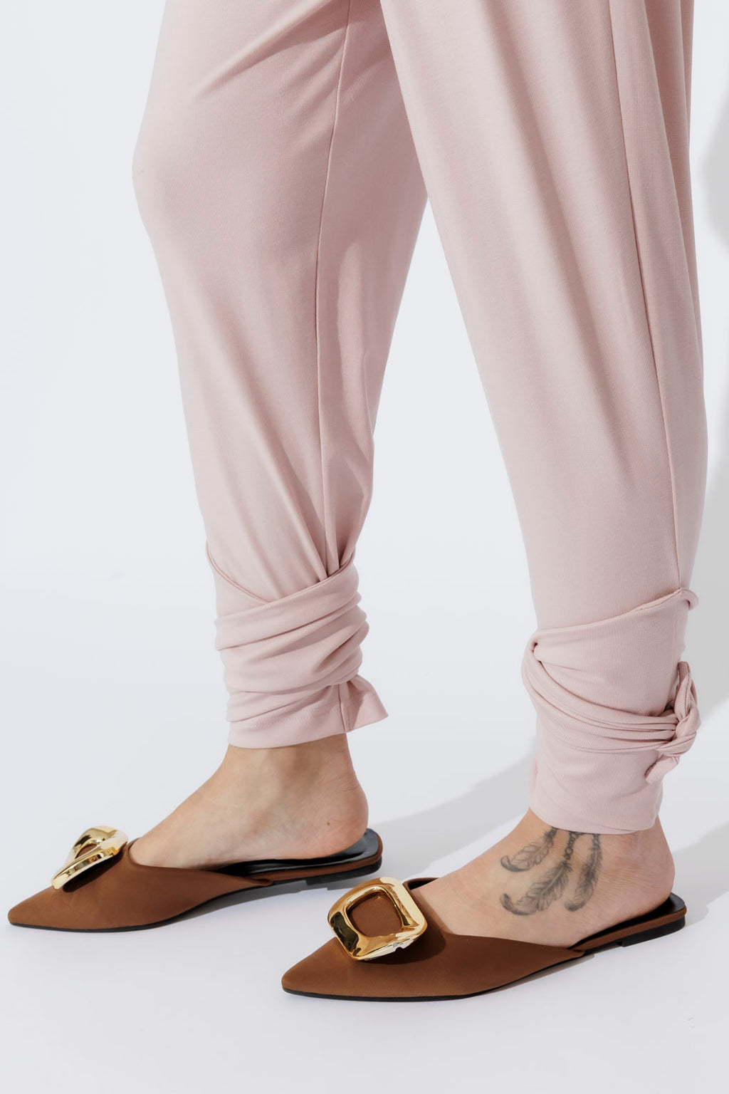 Pink Tencel Tie Pant