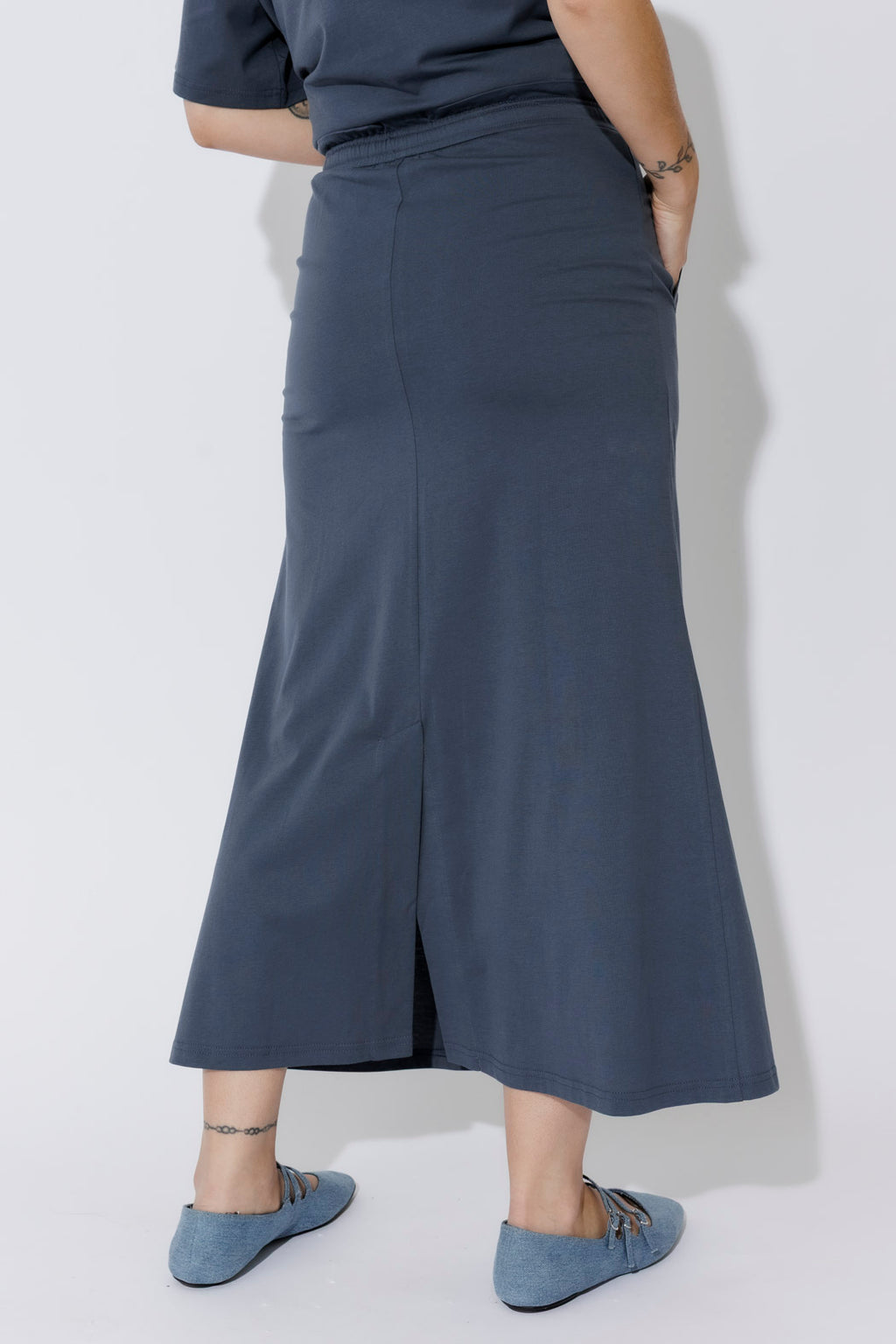 Navy Cotton Nautical Skirt