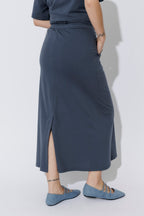 Navy Cotton Nautical Skirt