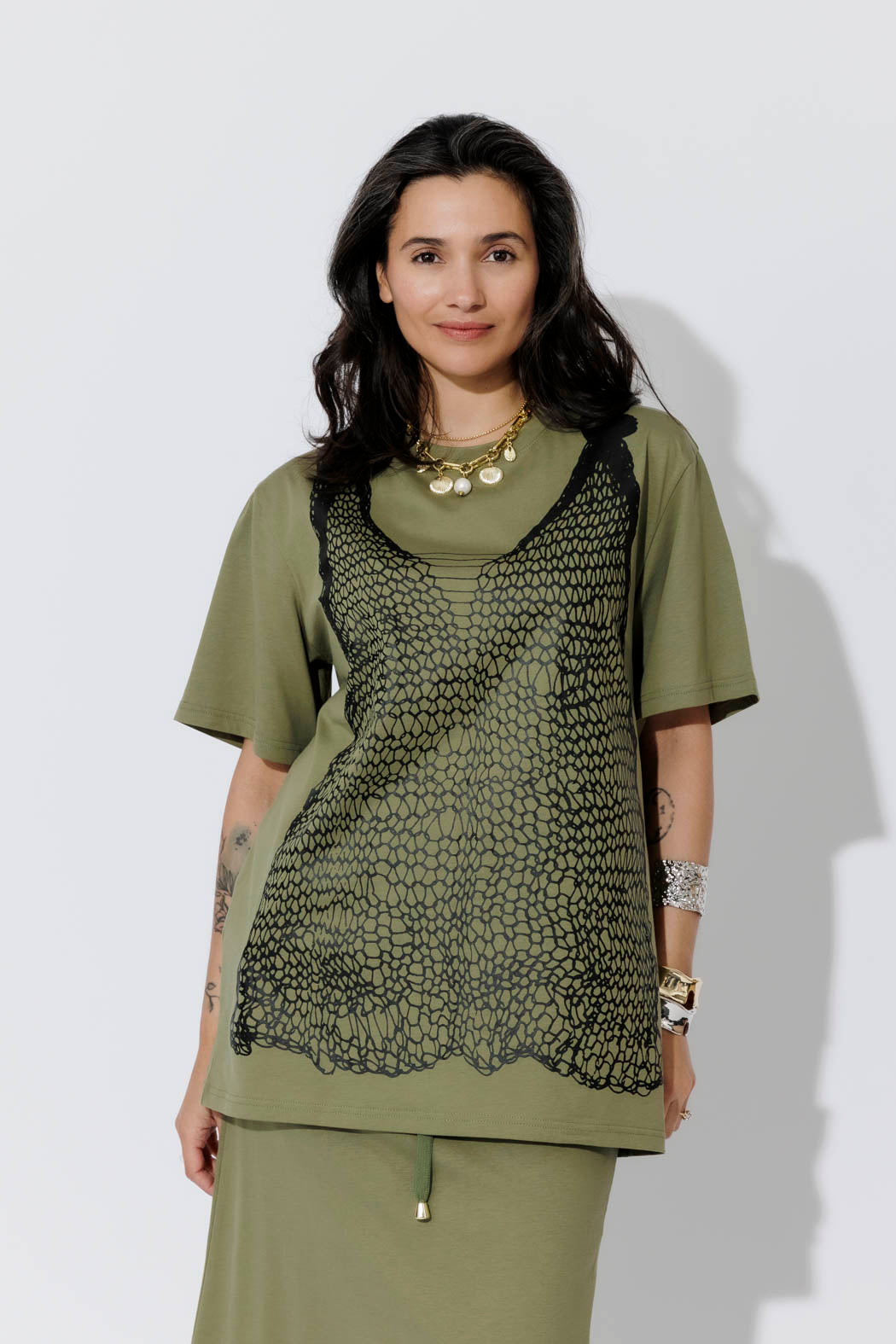 Khaki Cotton Nautical T-Shirt