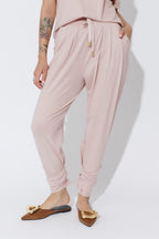 Pink Tencel Tie Pant