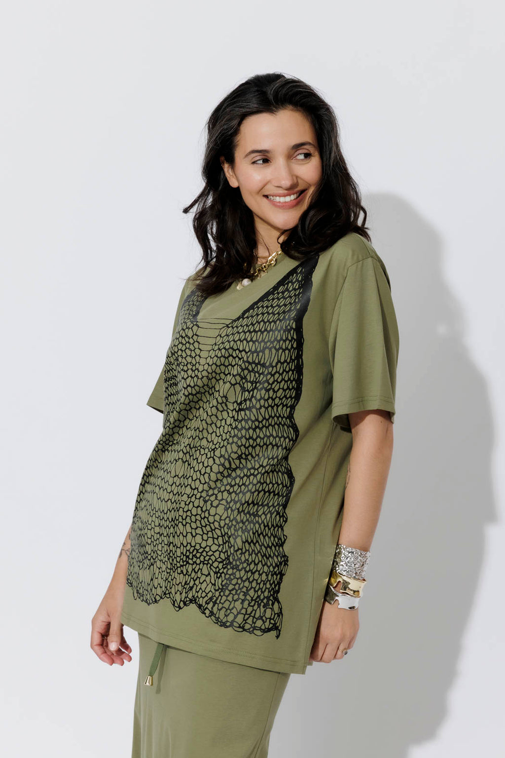 Khaki Cotton Nautical T-Shirt