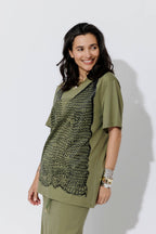 Khaki Cotton Nautical T-Shirt