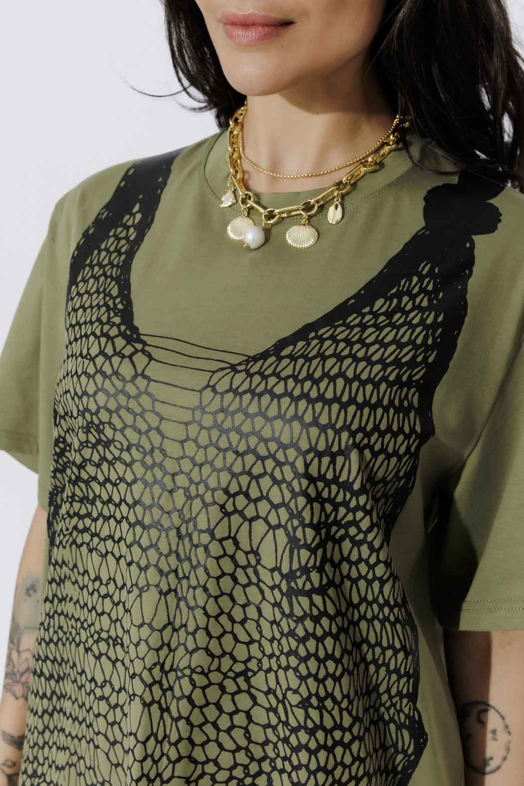 Khaki Cotton Nautical T-Shirt