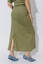 Khaki Cotton Nautical Drawstring Skirt