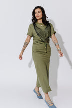 Khaki Cotton Nautical T-Shirt