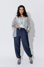 Dark Denim Tencel Shell Pant