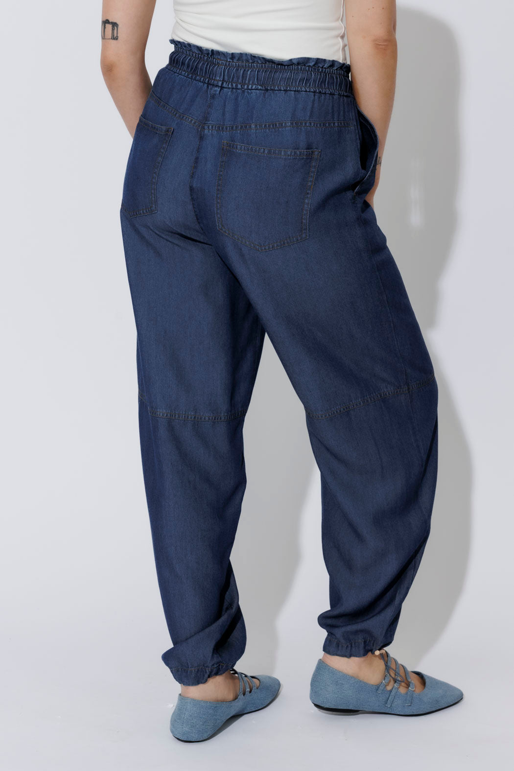 Dark Denim Tencel Shell Pant