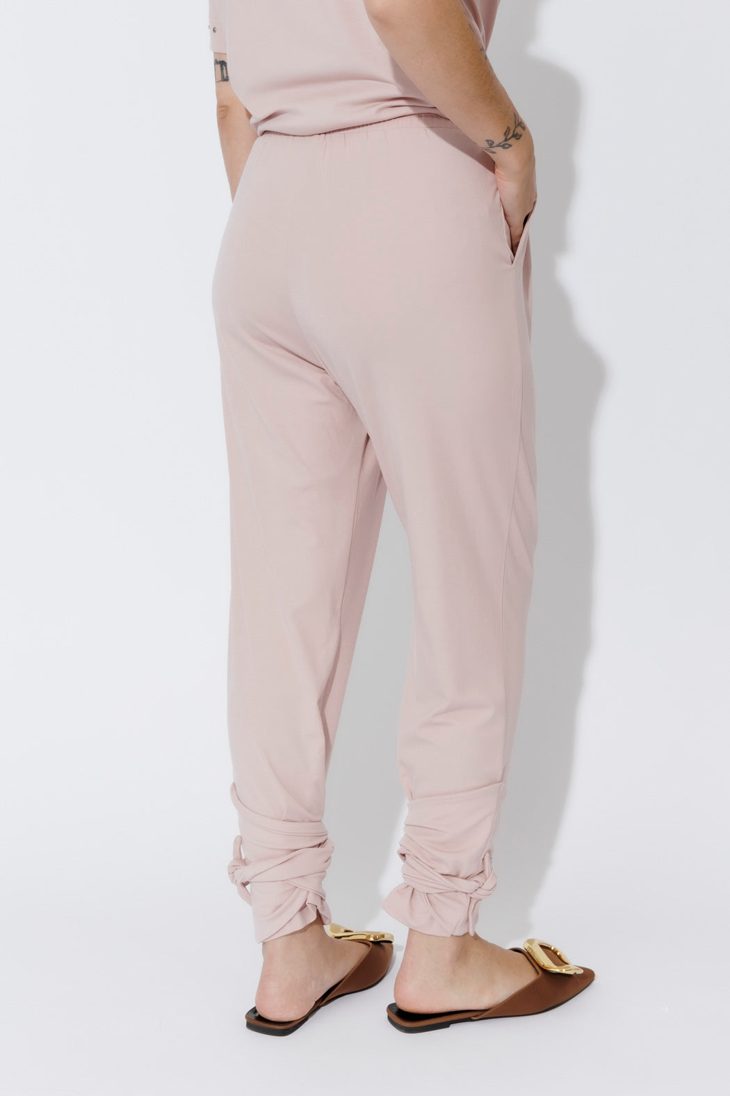 Pink Tencel Tie Pant