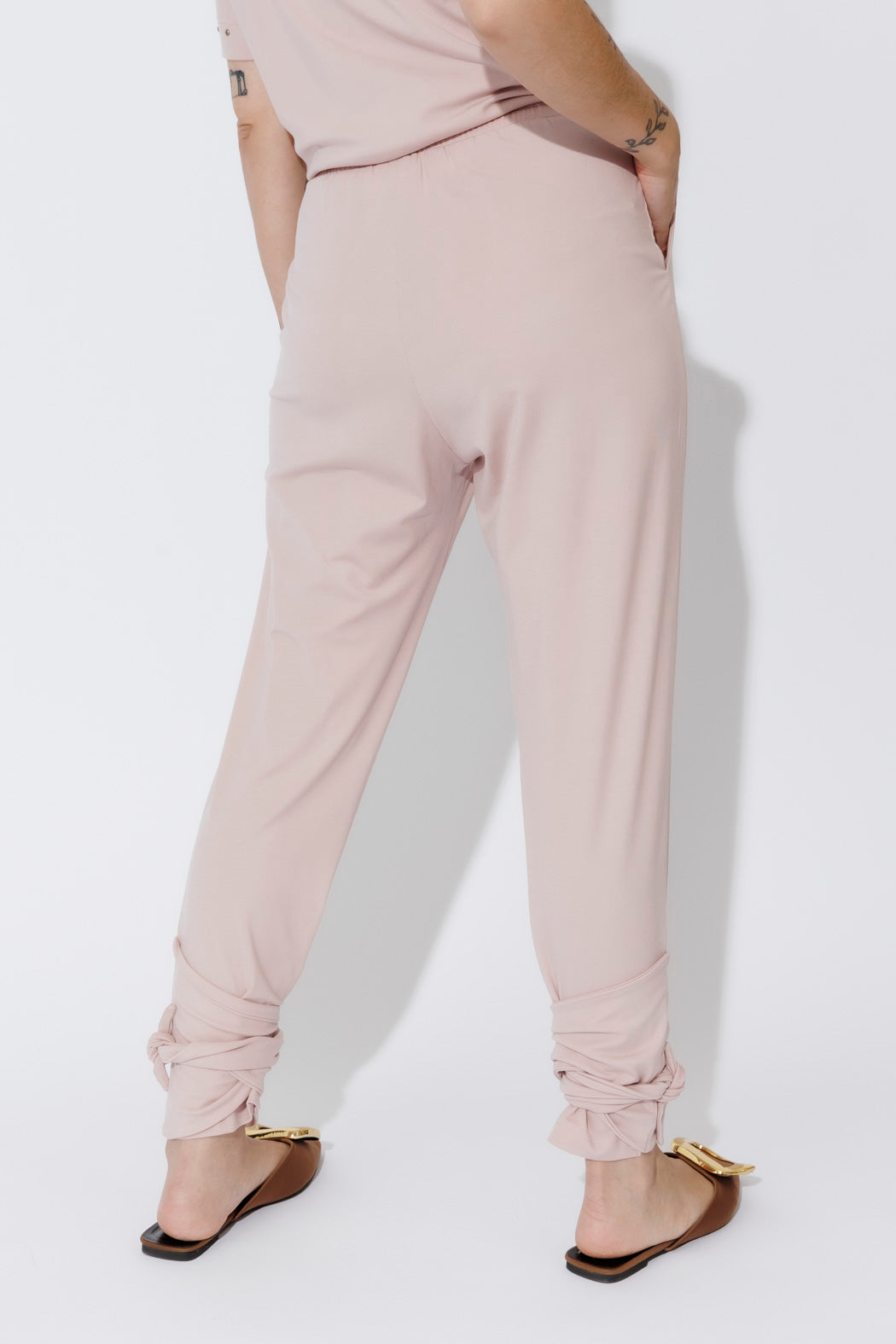 Pink Tencel Tie Pant