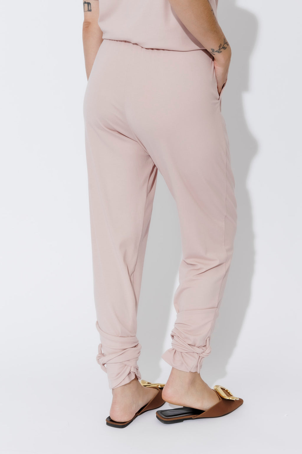 Pink Tencel Tie Pant