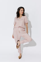 Pink Tencel Tie Pant