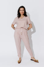 Pink Tencel Tie Pant