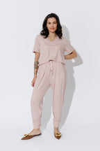 Pink Tencel Tie Pant