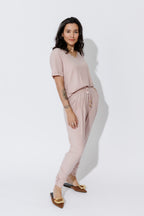 Pink Tencel Tie Pant