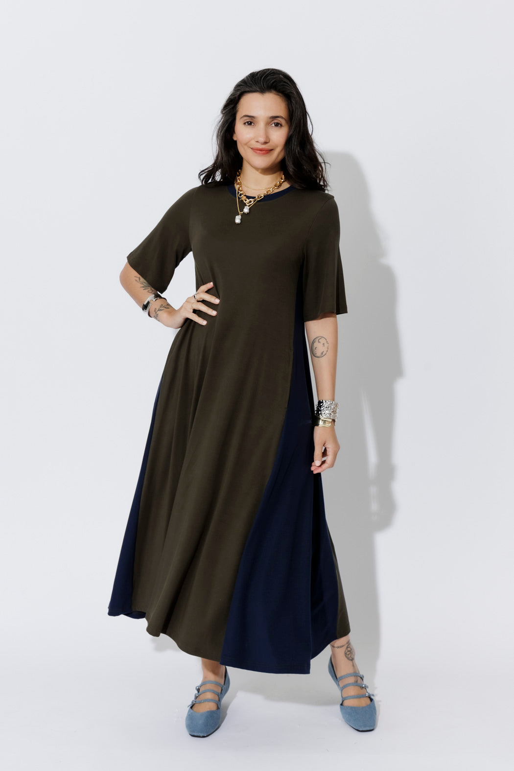 Khaki Tencel Bella Dress