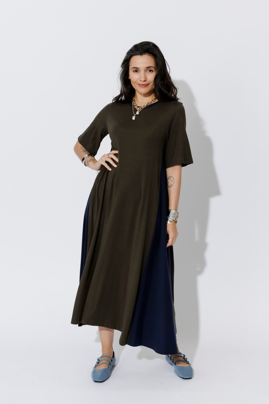 Khaki Tencel Bella Dress