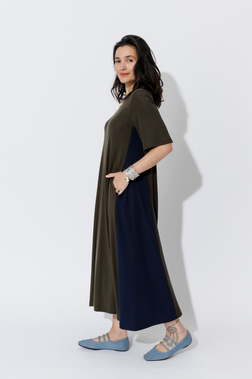 Khaki Tencel Bella Dress