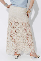 Ivory Luxe Cotton Crochet Skirt