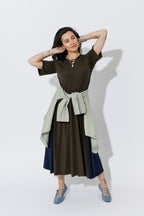 Khaki Tencel Bella Dress