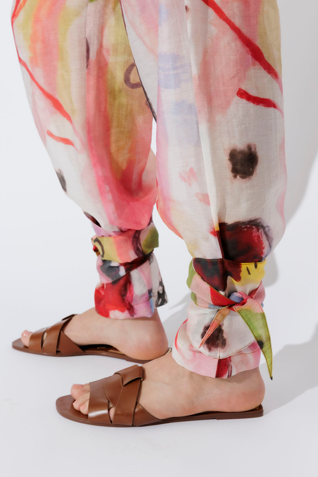 Print Lyocell Tie Pant