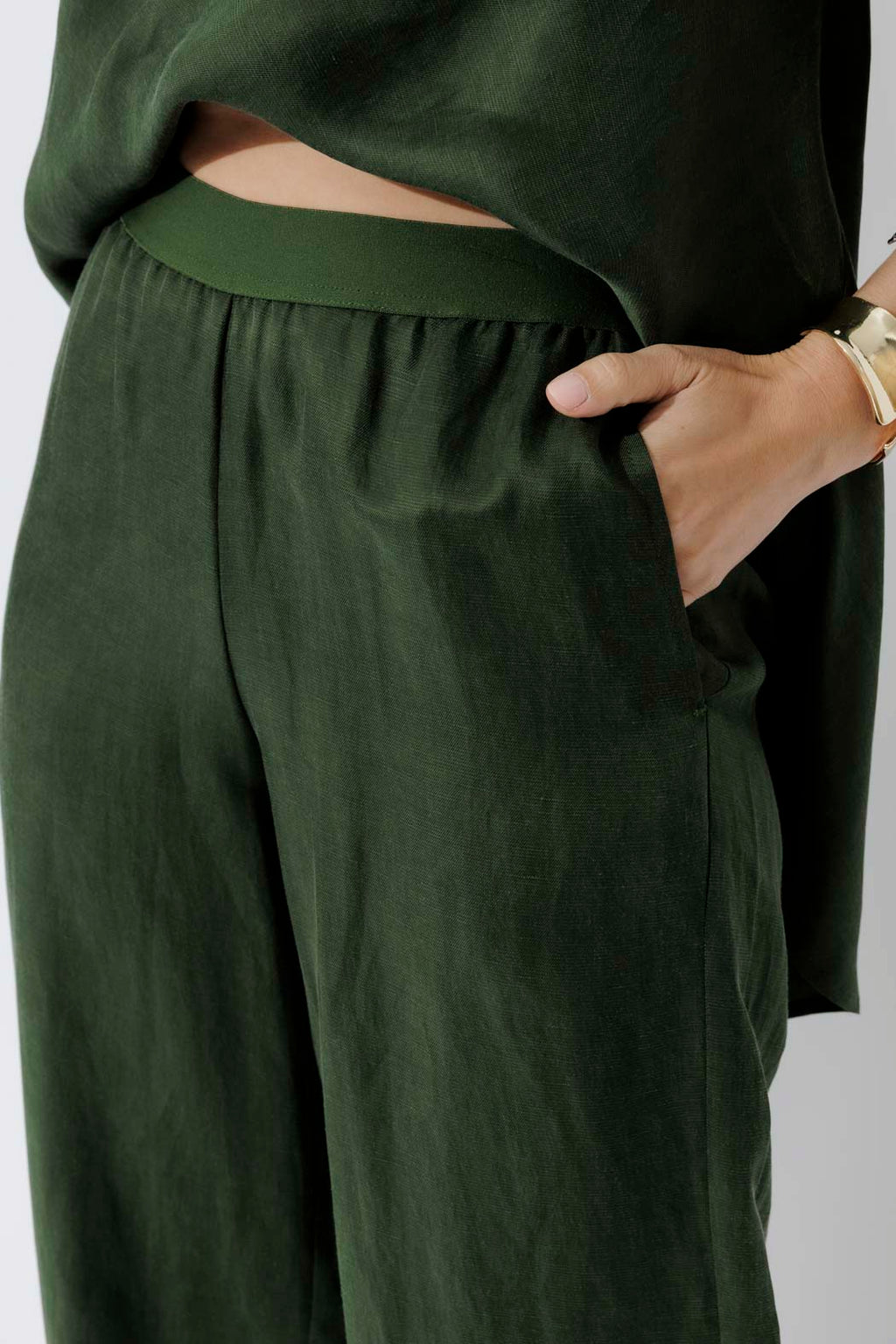 Forest Cupro/Linen Floaty Pant