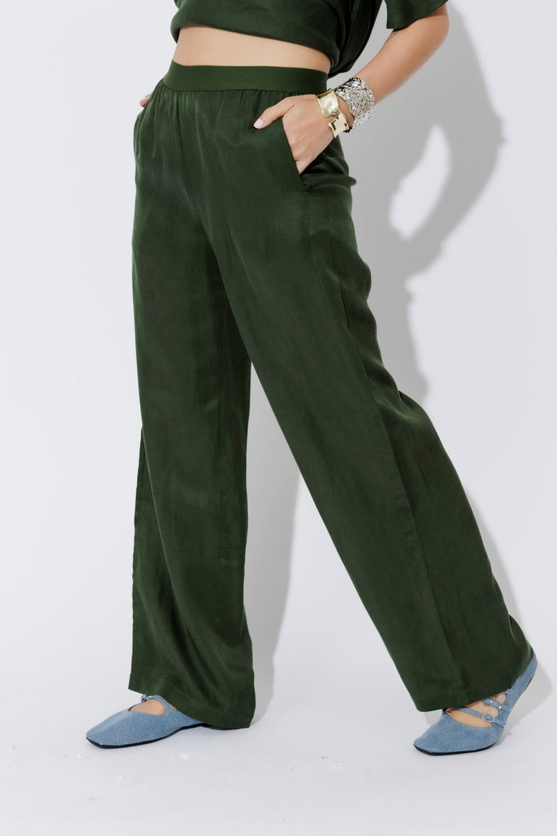 Forest Cupro/Linen Floaty Pant
