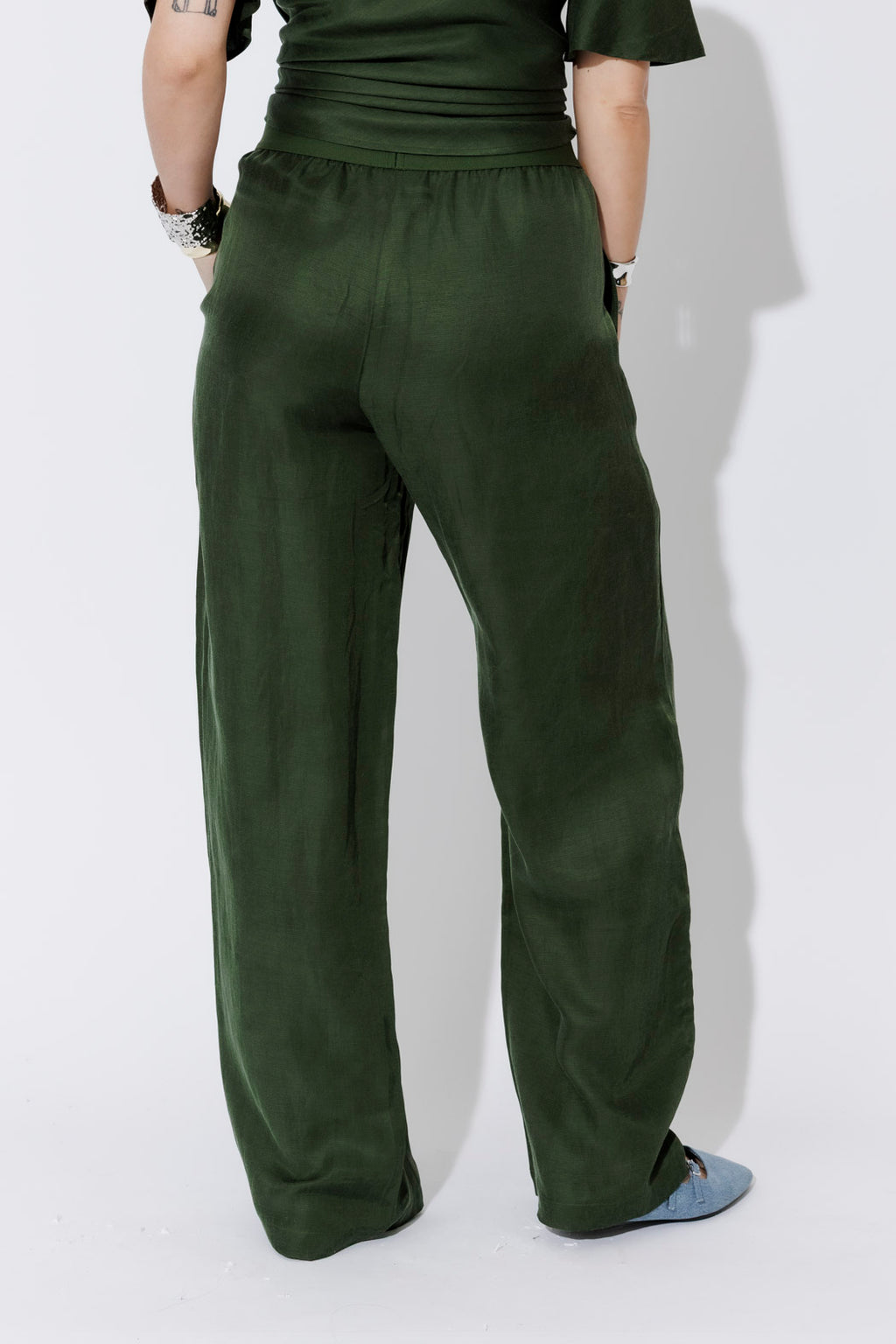 Forest Cupro/Linen Floaty Pant