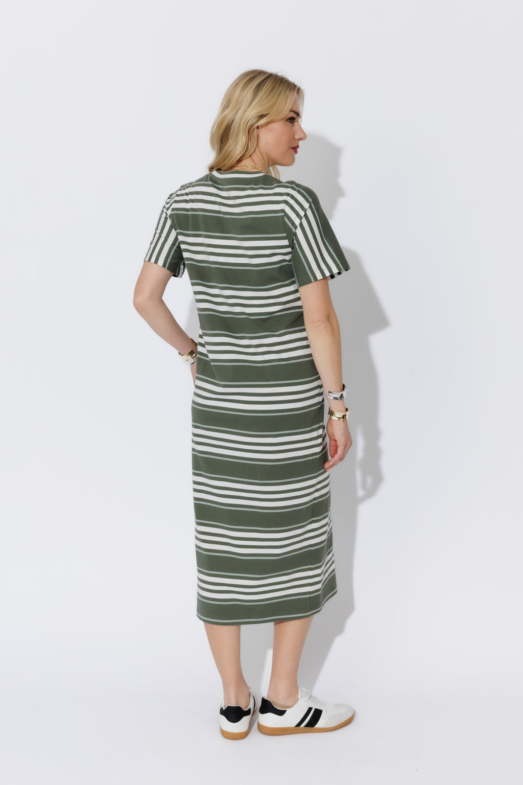 Sage Stripe Cotton Sport Dress