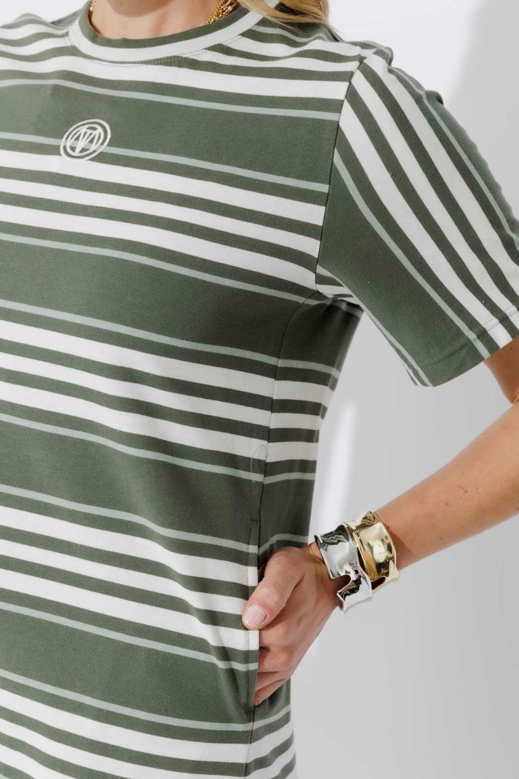 Sage Stripe Cotton Sport Dress