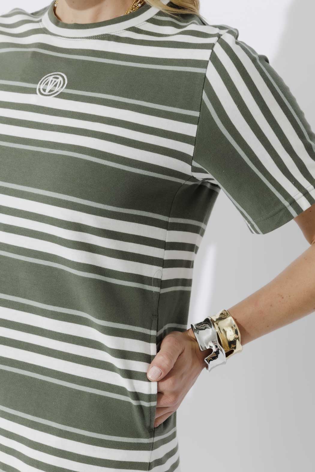 Sage Stripe Cotton Sport Dress