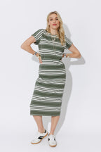 Sage Stripe Cotton Sport Dress