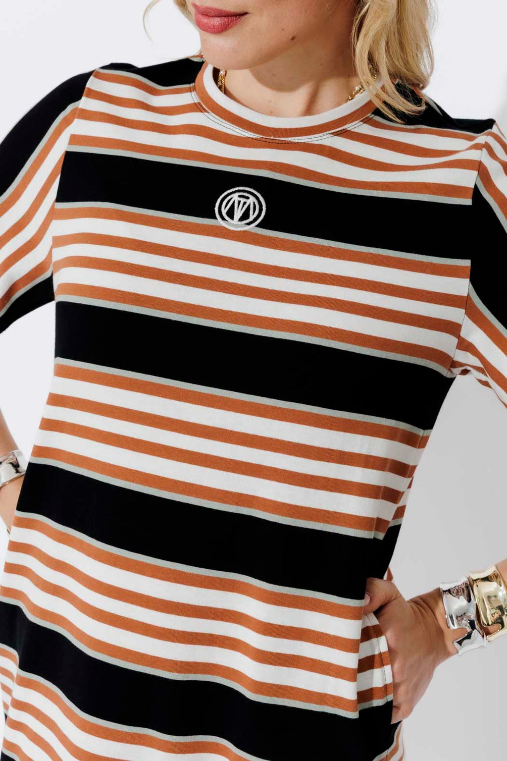 Tan Stripe Cotton Sport Dress