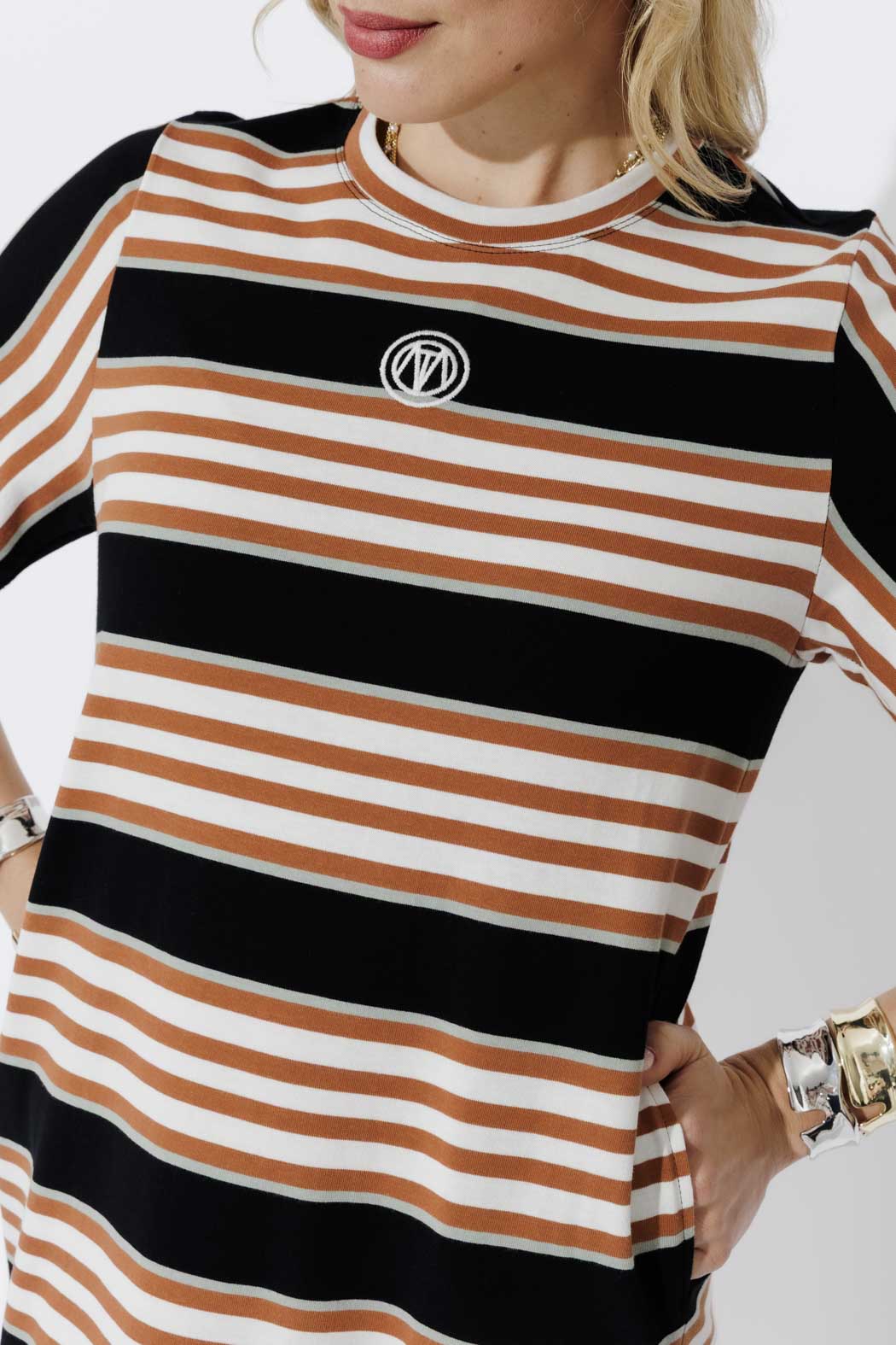 Tan Stripe Cotton Sport Dress