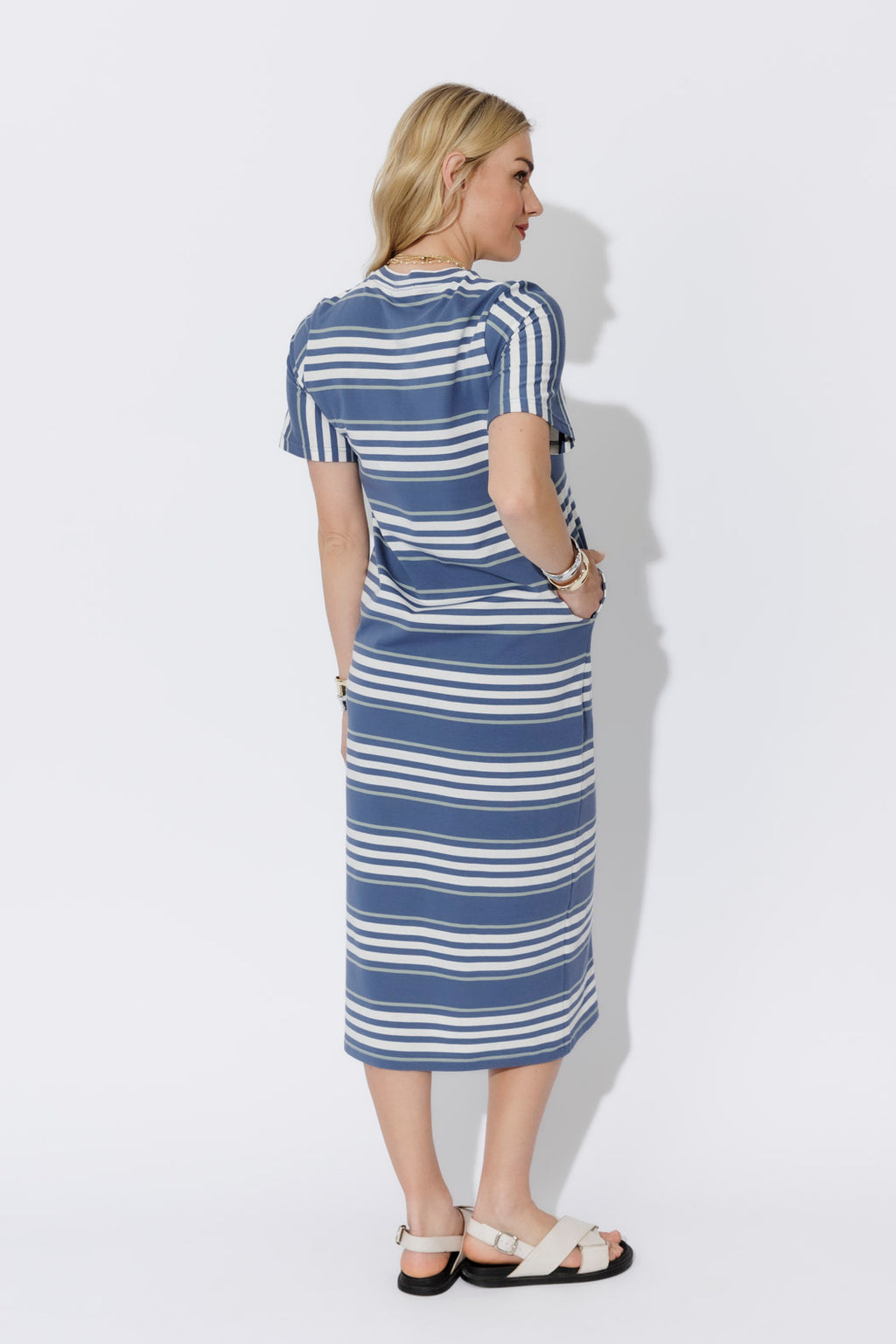 Blue Stripe Cotton Sport Dress