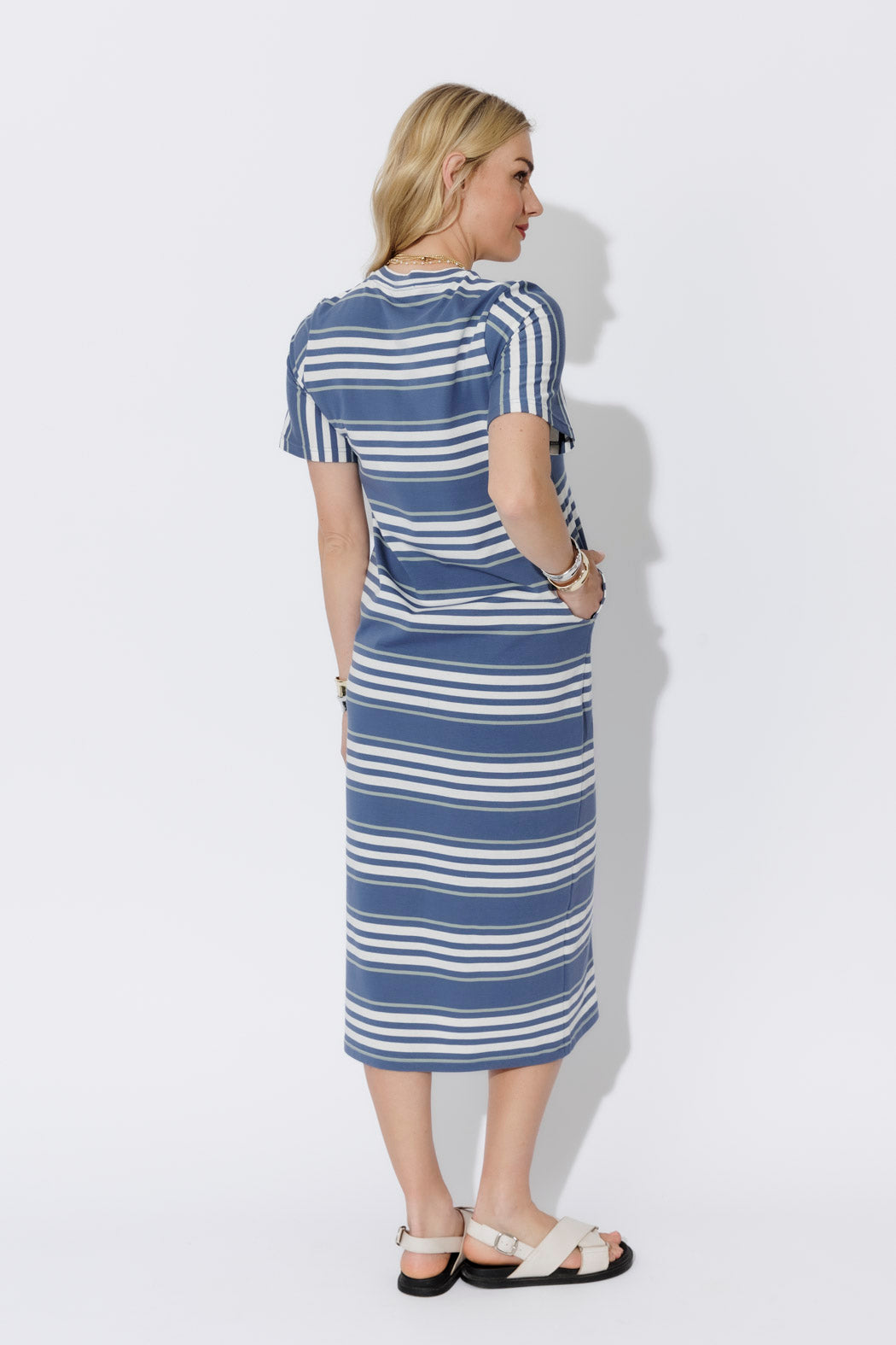 Blue Stripe Cotton Sport Dress