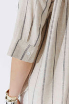 Oatmeal/Navy Oversized Blogger Shirt